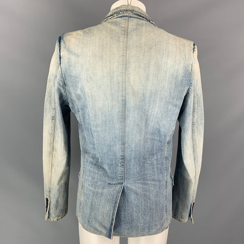 D&G by DOLCE & GABBANA Size 40 Blue Distressed Denim Jacket