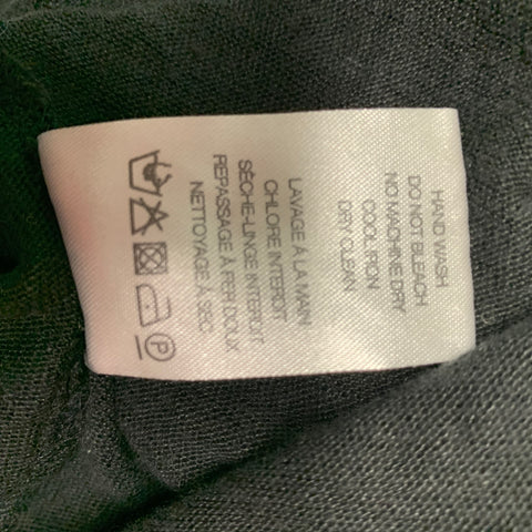 IRO Steiro Size XS Black Solid Linen Crew-Neck T-shirt