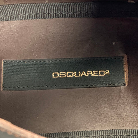 DSQUARED2 Chaussures à lacets en velours à bout d'aile marron en matériaux mélangés taille 9