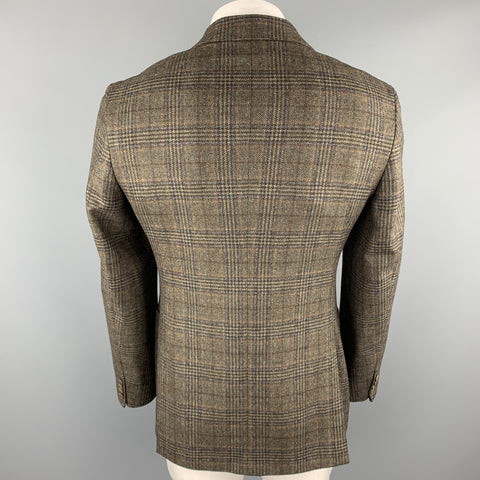 JOSEPH ABBOUD Size 40 Brown Textured Cashmere Notch Lapel Sport Coat