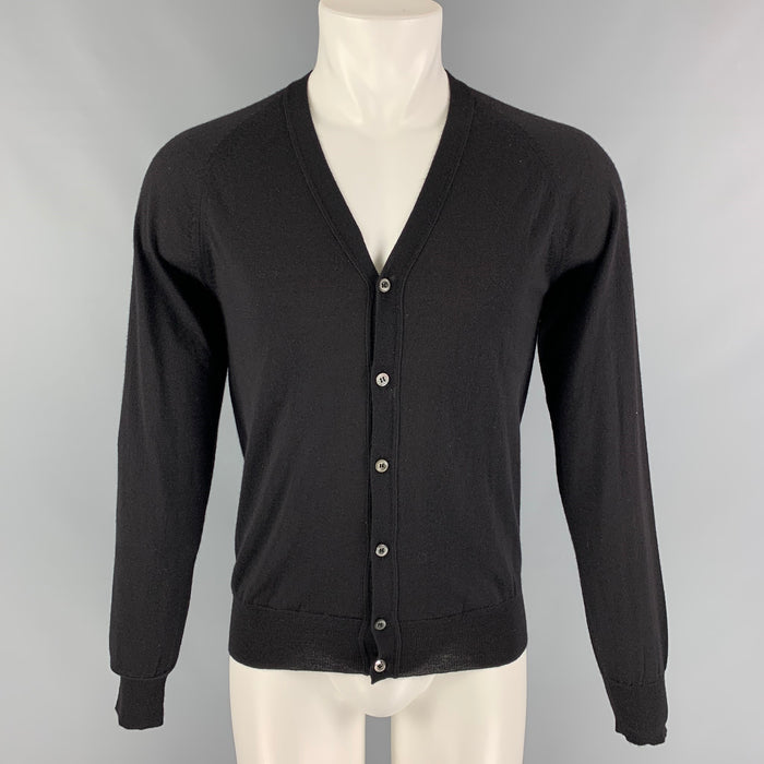 PRADA Size S Black Buttoned Cardigan