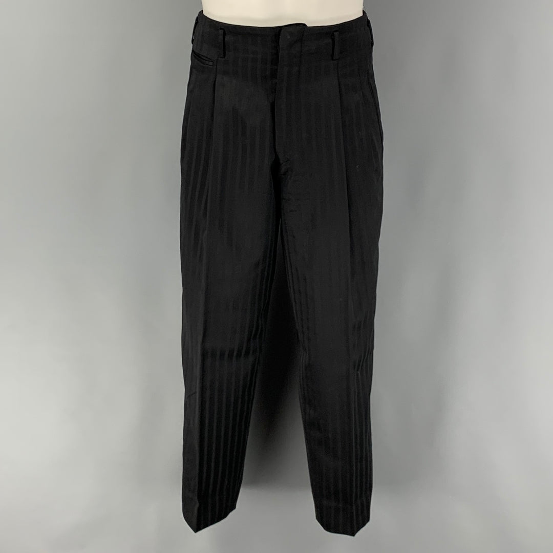 MATSUDA  Size S Black Stripe Wool Double Breasted 30 29 Suit