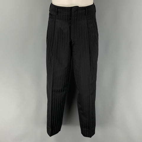 MATSUDA Talla S Traje Cruzado Lana Rayas Negro 30 29