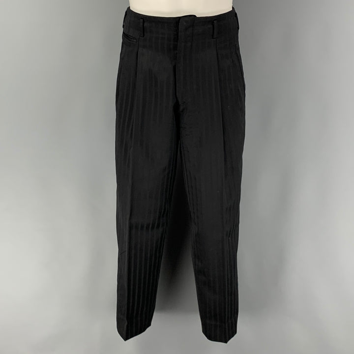 MATSUDA  Size S Black Stripe Wool Double Breasted 30 29 Suit