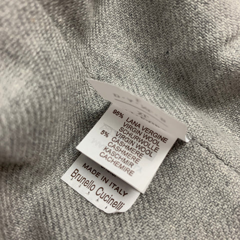BRUNELLO CUCINELLI Size XL Grey Quilted Wool Cashmere Vest