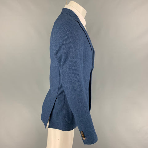 SCOTCH AND SODA Size M Indigo White Woven Polyester Viscose Sport Coat