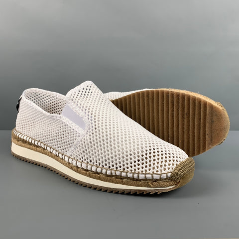 RAG & BONE Size 12 White Natural Mesh Espadrille Loafers