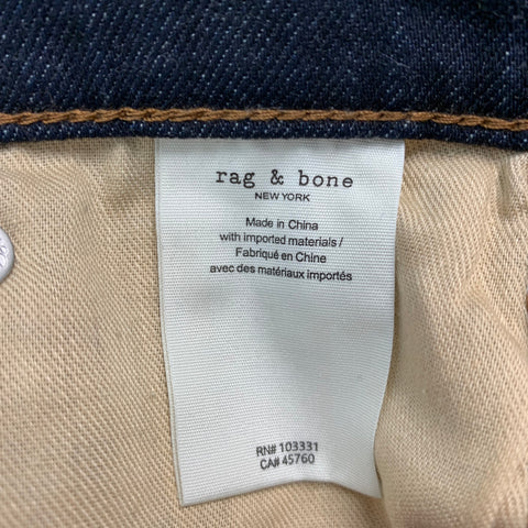 RAG & BONE Size 28 Navy Cotton Elastane Jeans