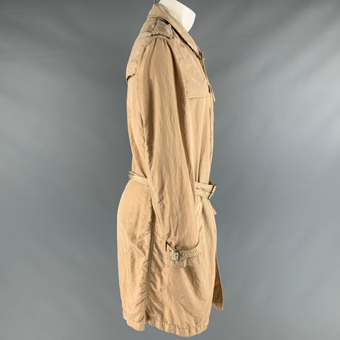 BURBERRY LONDON Size M Beige Nylon Belted Trenchcoat