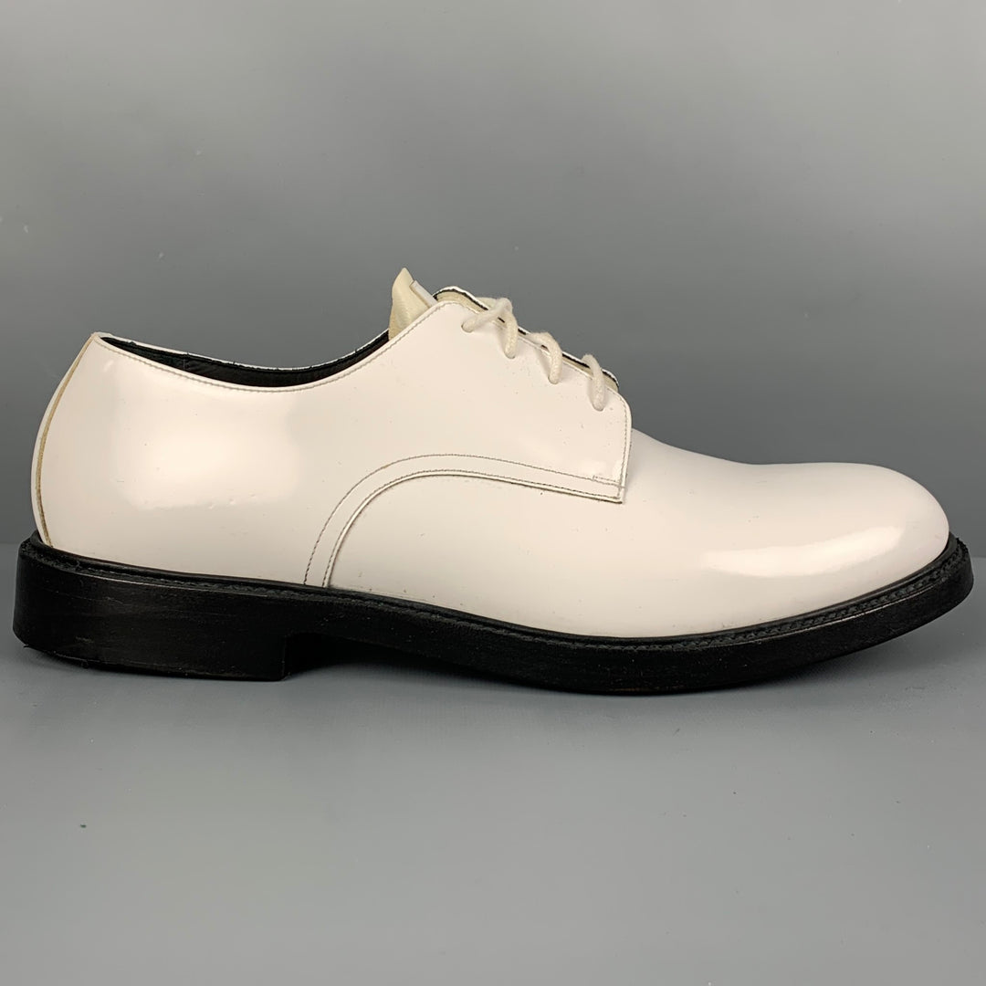CALVIN KLEIN 205W39NYC Size 11 White Leather Lace Up Shoes