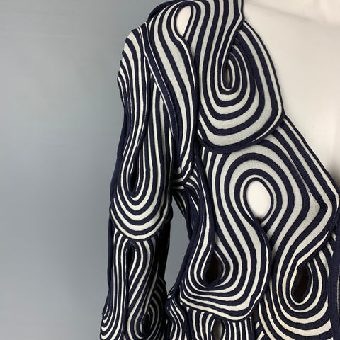 GIORGIO ARMANI Size 4 Purple White Viscose Polyamide Jacket