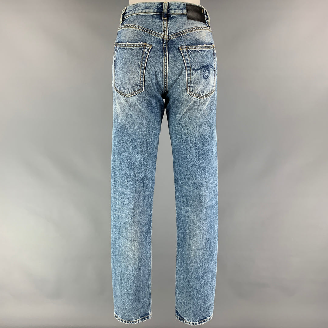 R13 Size 4 Blue Washed Cotton Axl Slim Jeans