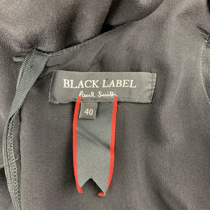 PAUL SMITH Black Label Taille 4 Robe droite en soie plissée noire