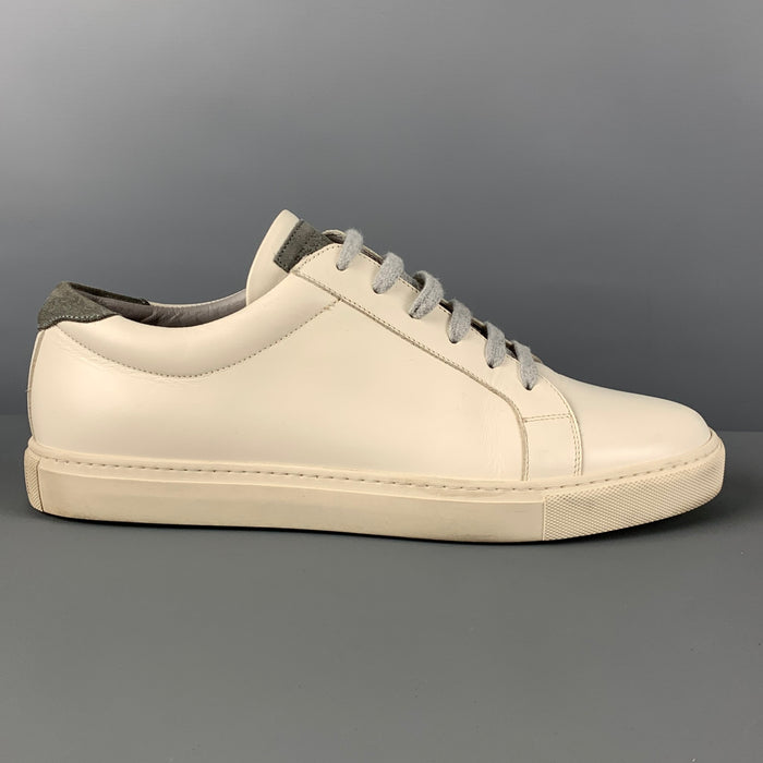BRUNELLO CUCINELLI Talla 10 Zapatos bajos con cordones de cuero blanco