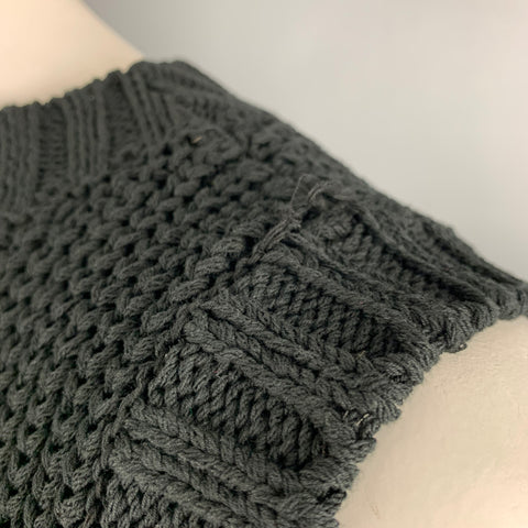 WE 11 DONE Size L Black Cotton Chunky Knit Vest