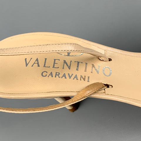 VALENTINO GARAVANI Size 7 Beige Leather Slingback Sandals