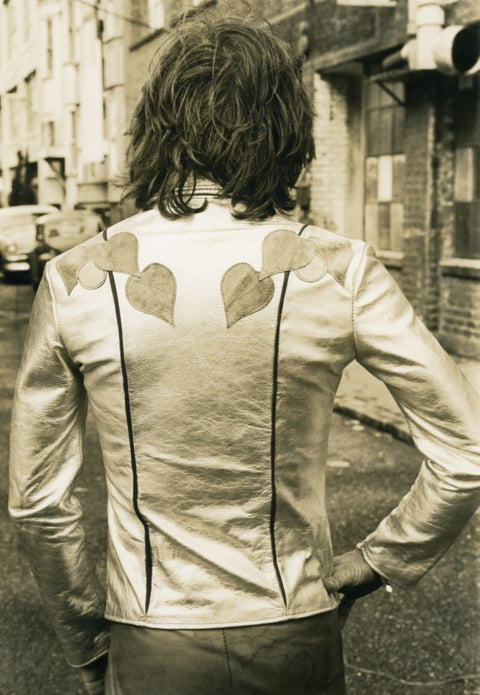 Vintage EAST WEST MUSICAL INSTRUMENTS Janti Size XL Silver Hand Painted Applique Zip Up Jacket