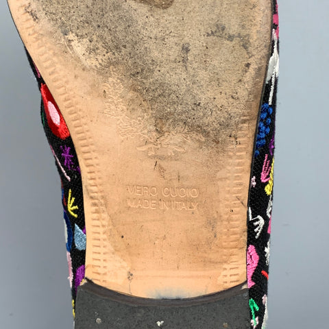 DEL TORO Size 11 Multi-Color Canvas Embroidered Flats