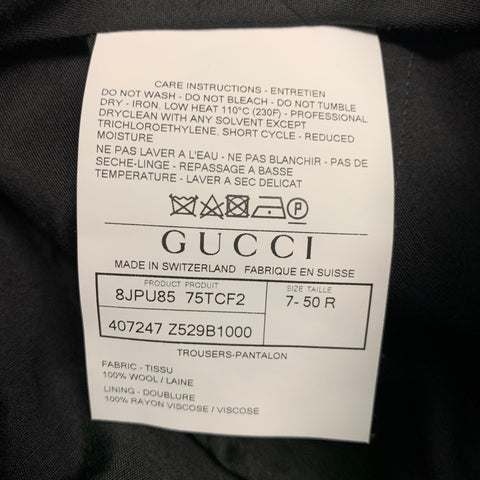 GUCCI Size 34 Black Wool Flat Front Dress Pants