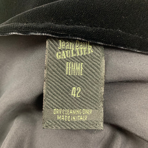 Vintage JEAN PAUL GAULTIER Size M Black Velvet Boat Neck Dress