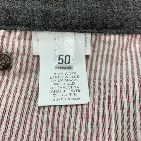 BRUNELLO CUCINELLI Size 34 Grey Heather Wool Button Fly Dress Pants