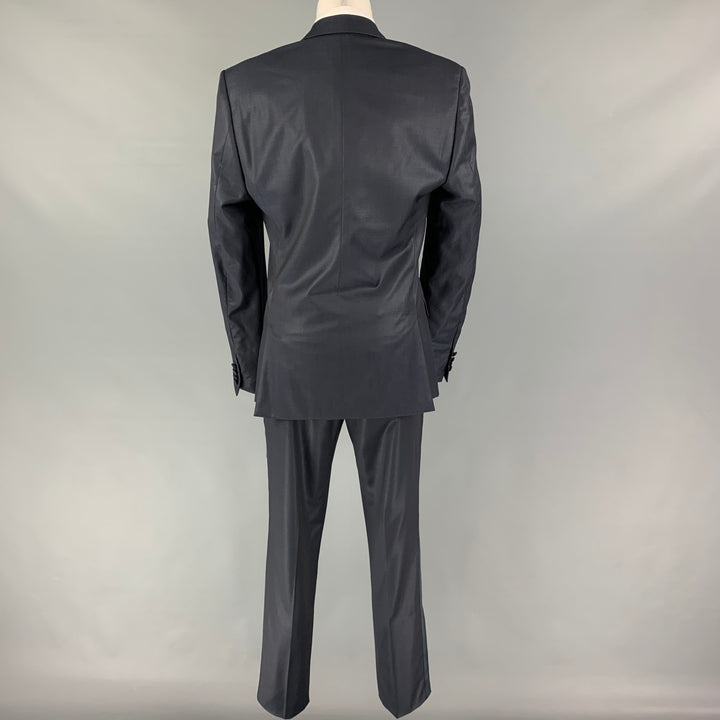 COLECCIÓN CALVIN KLEIN Talla 34 Traje de esmoquin con solapa de pico de lana negro azul marino