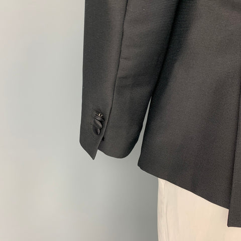 DSQUARED2 Size 42 Black Nailhead Mohair Blend Peak Lapel Sport Coat