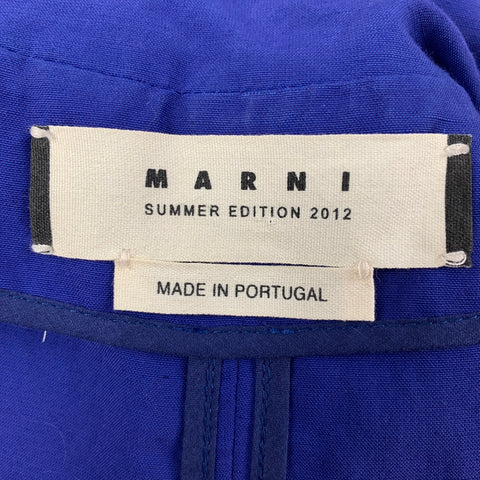 MARNI Size 8 Blue Polyamide Blend Double Breasted Jacket