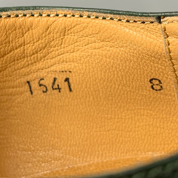 LOBB'S Zapatos con cordones y punta de ala de gamuza perforada verde talla 8