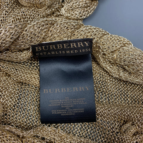 BURBERRY PRORSUM Spring 2008 Gold Knitted Cotton / Acrylic Metallic Scarf