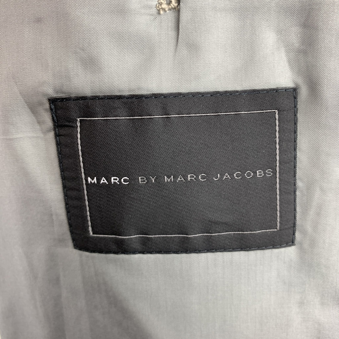 MARC by MARC JACOBS Taille L Manteau de sport à revers cranté en soie à carreaux bleu sarcelle