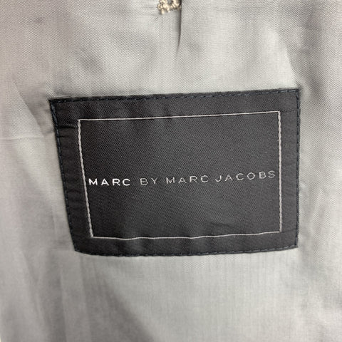 MARC by MARC JACOBS Size L Teal Blue Plaid Silk Notch Lapel Sport Coat