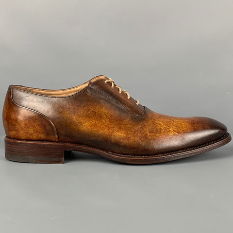 CALZOLERIA HARRIS Size 10 Brown Antique Leather Lace Up Shoes