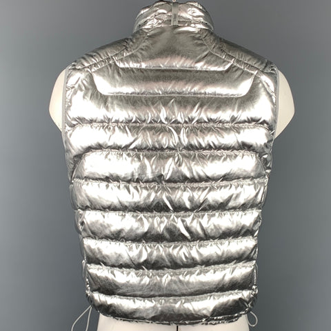 RLX by RALPH LAUREN Purple Label Size XL Silver Quilted Polyester Zip Up Vest