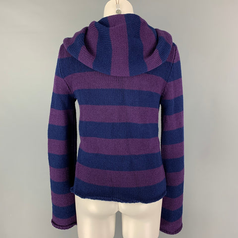 MARC JACOBS Size XS Blue Purple Wool Cashmere Stripe Cardigan