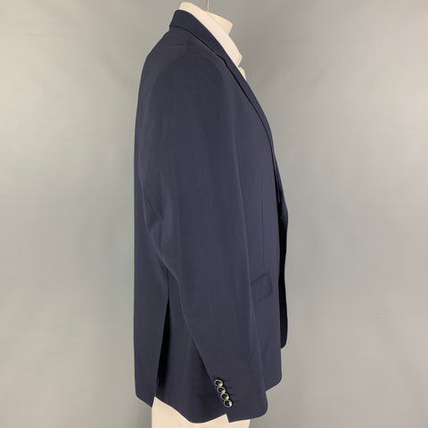 ROBERT GRAHAM Size 46 Navy Wool Single Breasted Sport Coat
