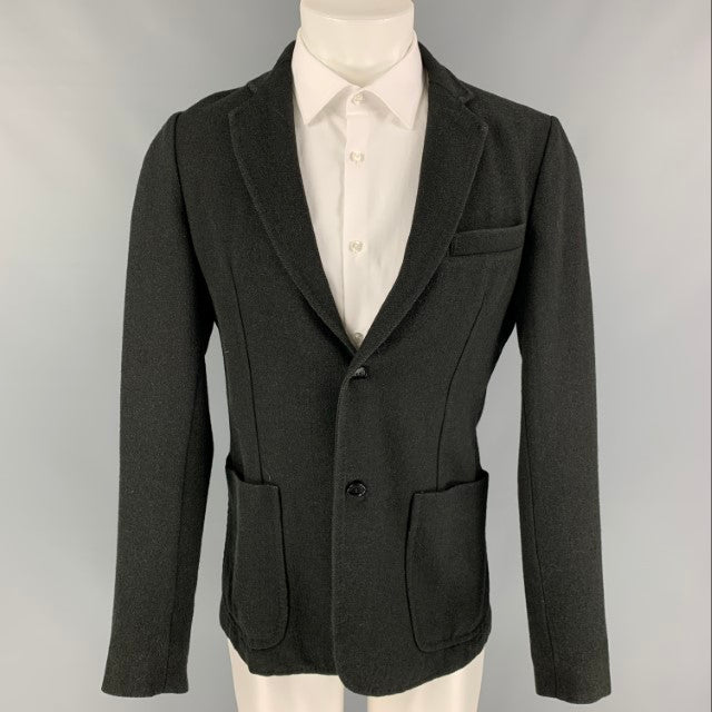SPORTSWEAR COMPANY S.P.A. Size 38 Black Herringbone Wool Sport Coat