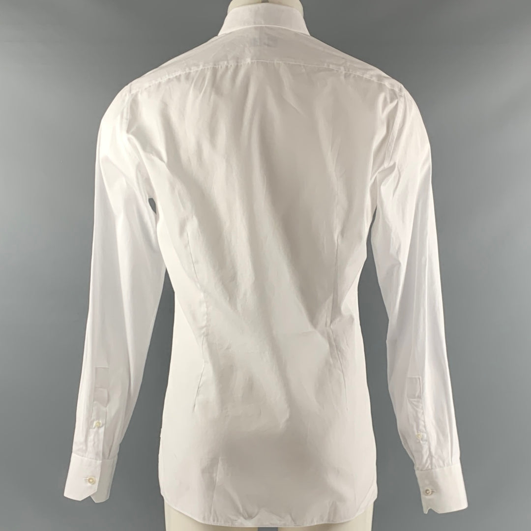 LANVIN Size M White Cotton Button Up Long Sleeve Shirt