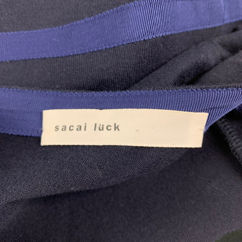 SACAI LUCK Size M Navy Jersey Stripe Short Sleeve Dress