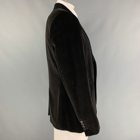 PS by PAUL SMITH Taille 46 Manteau de sport à revers cranté en coton et velours marron