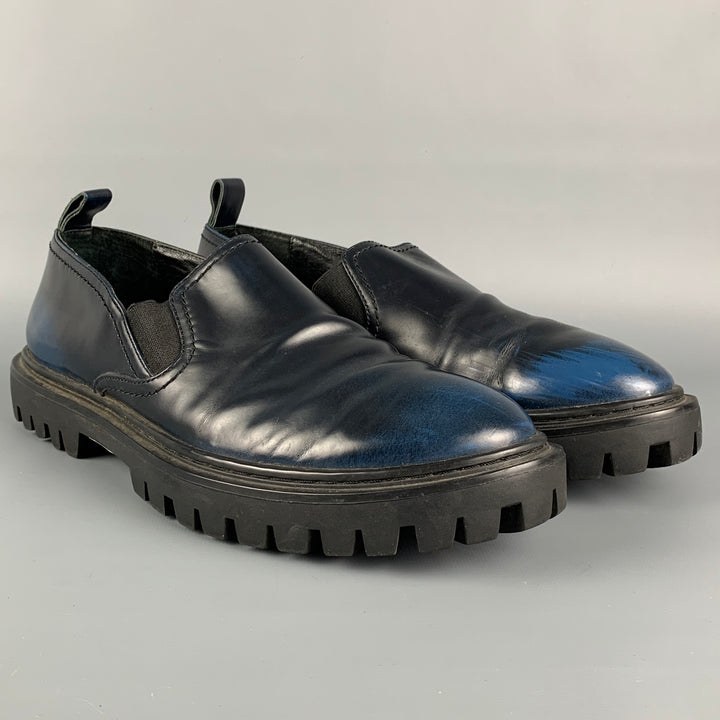 OPENING CEREMONY Size 11 Dark Blue Leather Slip On Loafers