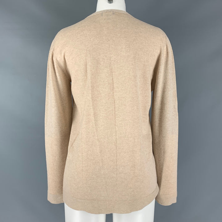 AKRIS Size 6 Beige Cashmere V-Neck Pullover