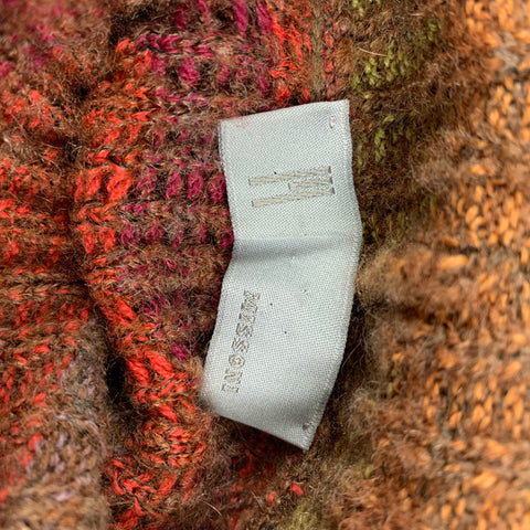M MISSONI Size 4 Multi-Color Wool Blend Textured Turtleneck Pullover