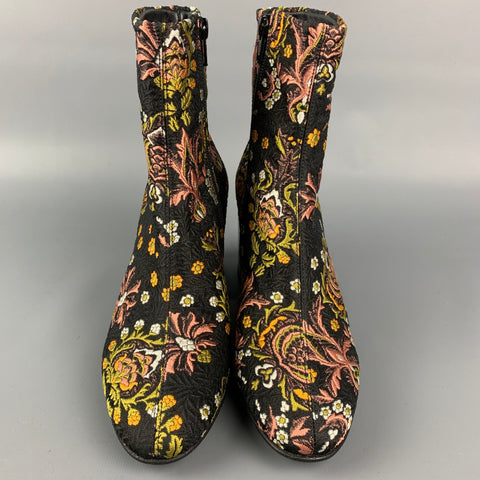 DRIES VAN NOTEN Size 6 Multi-Color Jacquard Ankle Boots