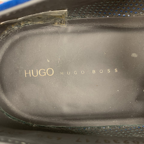 HUGO BOSS Taille 9,5 Lacets pointus en daim perforé bleu