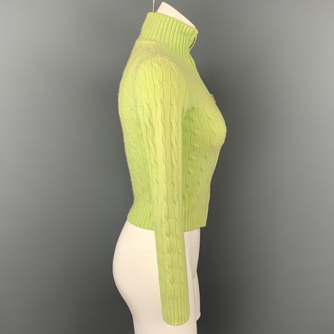 RALPH LAUREN Black Label Taille S Pull en Cachemire Chartreuse