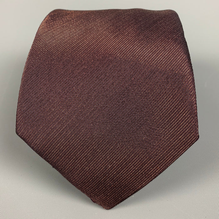 JIL SANDER Gold Purple Silk Metal Tie