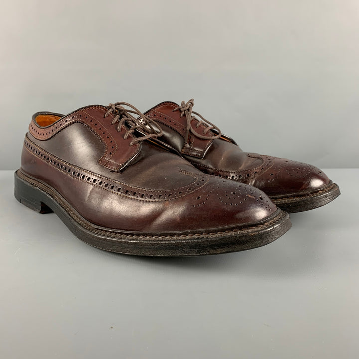 ALDEN Size 11 Brown Perforated Leather Wingtip Lace Up Shoes