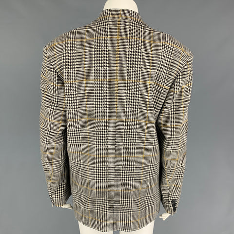BYBLOS Size 16 Black White Houndstooth Jacket Blazer