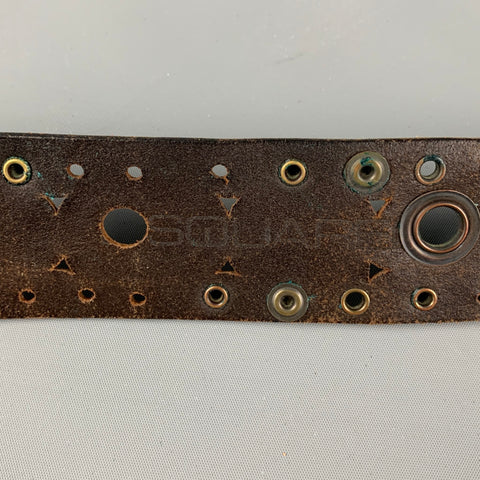 DSQUARED2 Size M Brown Perforated Leather Belt